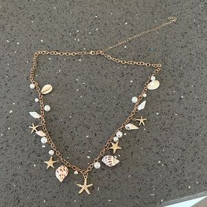 Gold Starfish and Shell Charm Bodychain